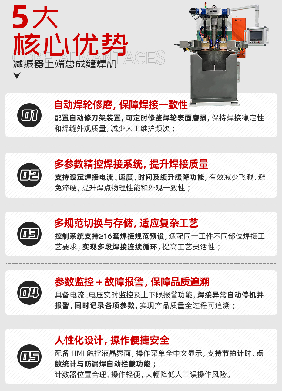 減振器上端總成縫焊機詳情核心優(yōu)勢